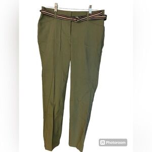 Rafaella Modern Slim Ankle Pants Olive Leaf Size 8 New